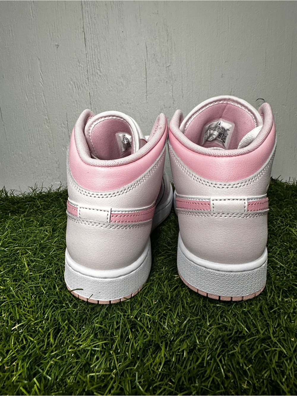 Nike Air Jordan 1 Mid White & Light Pink Sneakers - Picture 7 of 9